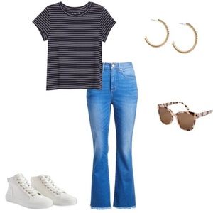 Loft navy striped T-shirt